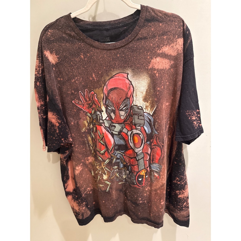 Marvel Deadpool Graphic T-Shirt Bleach‎ Tie Dye Superhero Comic Book 3XL